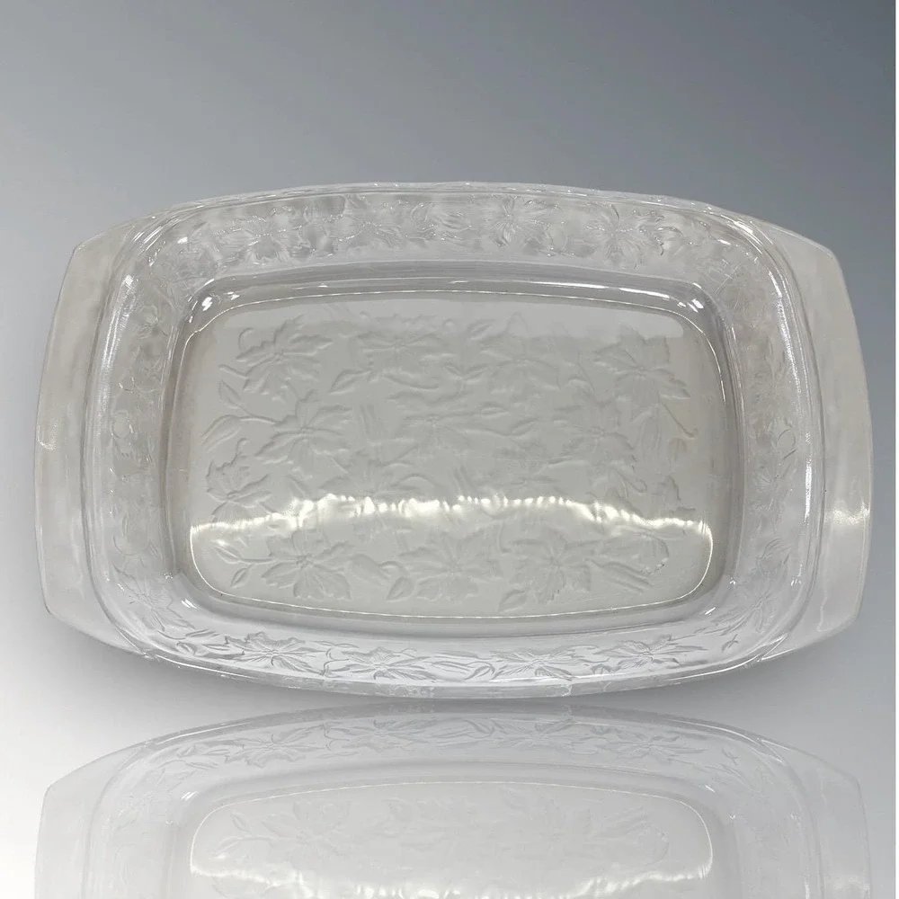 VTG Princess House Fantasia 13x8 Glass Casserole Dish Rectangular Baking Handles